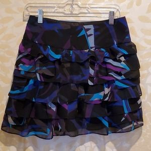 Express multi color mini ruffle dress